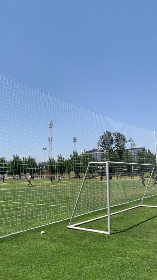 Malla que divide zonas de una cancha de entrenamiento de Colo-Colo